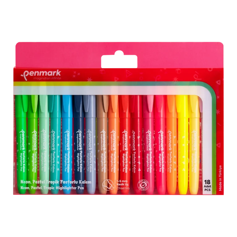Kalem Tipi Fosforlu Kalem HS-520-18'li Set-Penmark