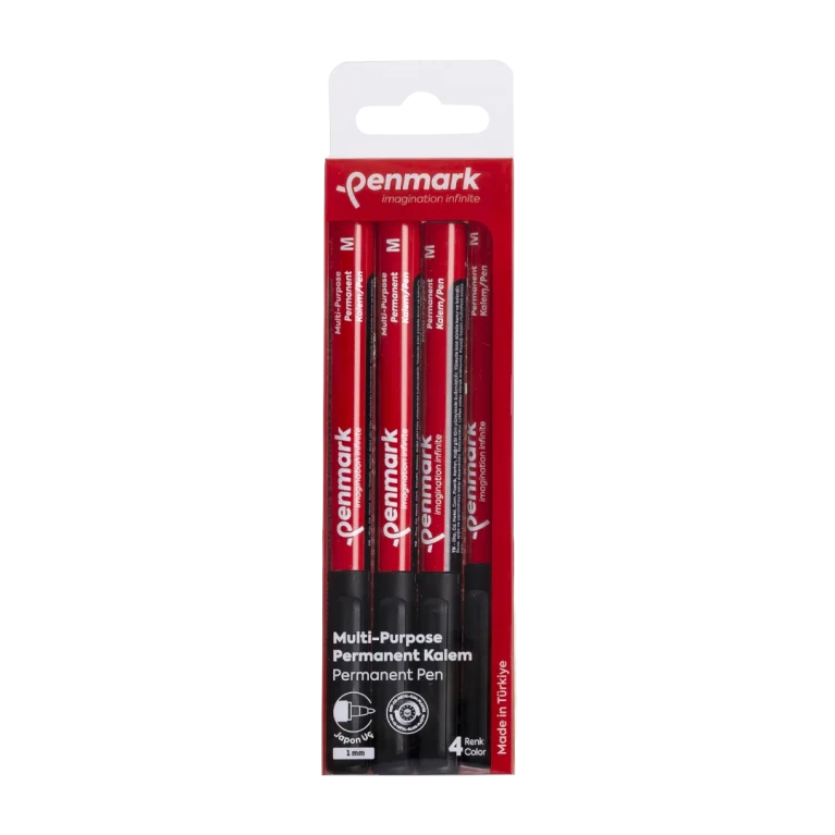 Multi Purpose Permanent Kalem 4'lü Şeffaf Paket-Penmark