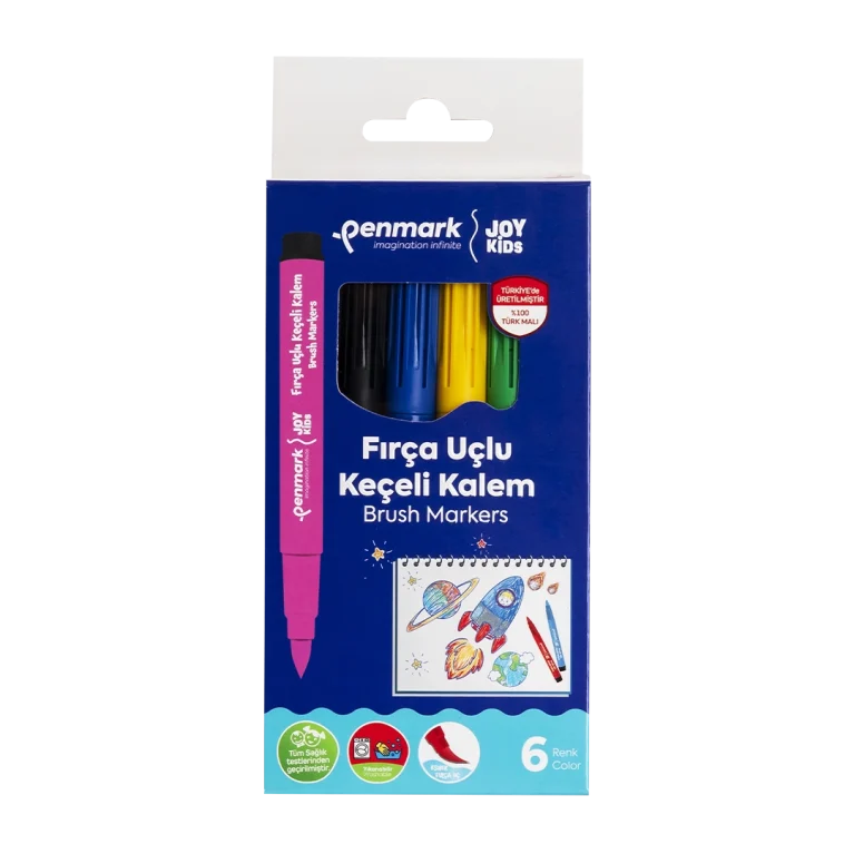 Fırça Uçlu Keçeli Kalem HS-708-6'lı Kutu-Penmark